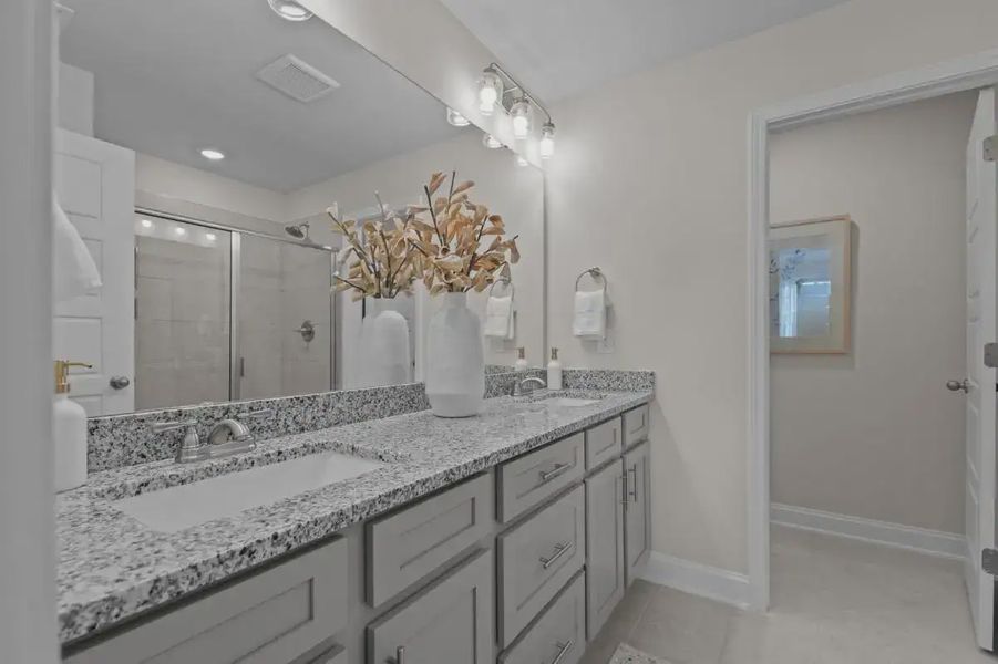 Furnished interior in a model home at Kinsley in Wake Forest (Image 17).