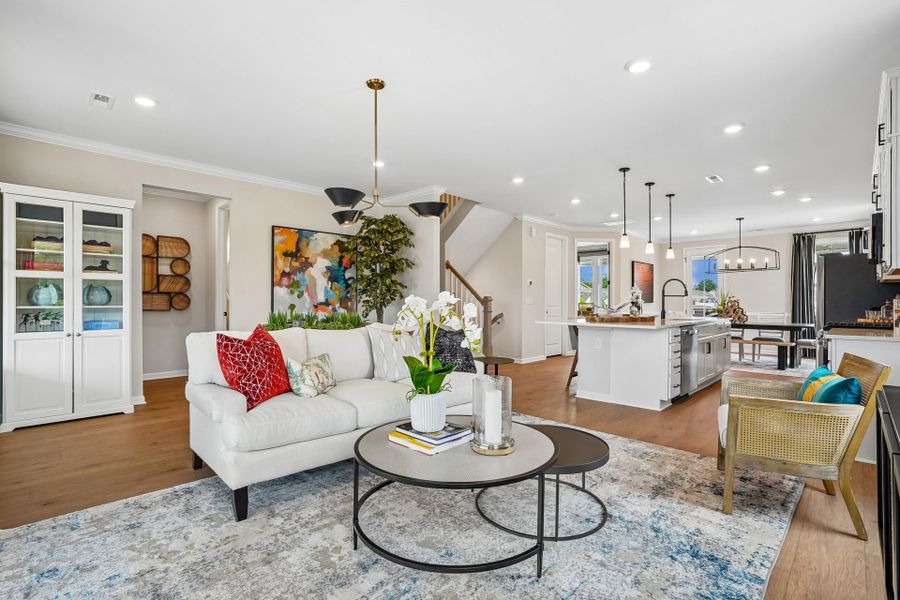 Furnished interior in a model home at South Lake Townes at Flowers Plantation in Clayton (Image 13).