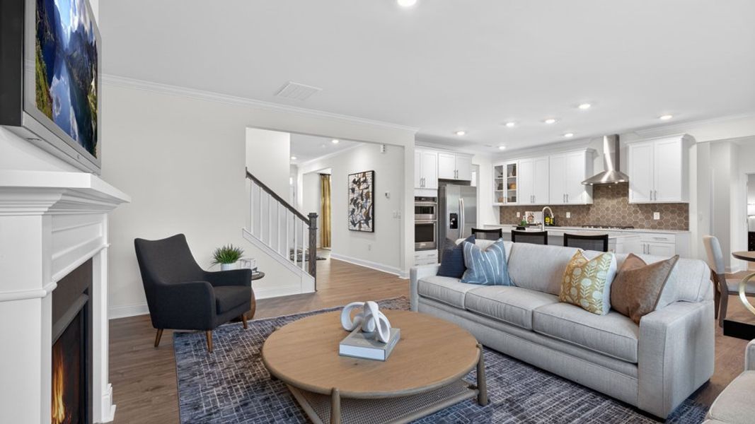 Furnished interior in a model home at The Grove at Winston Pointe in Clayton (Image 20).