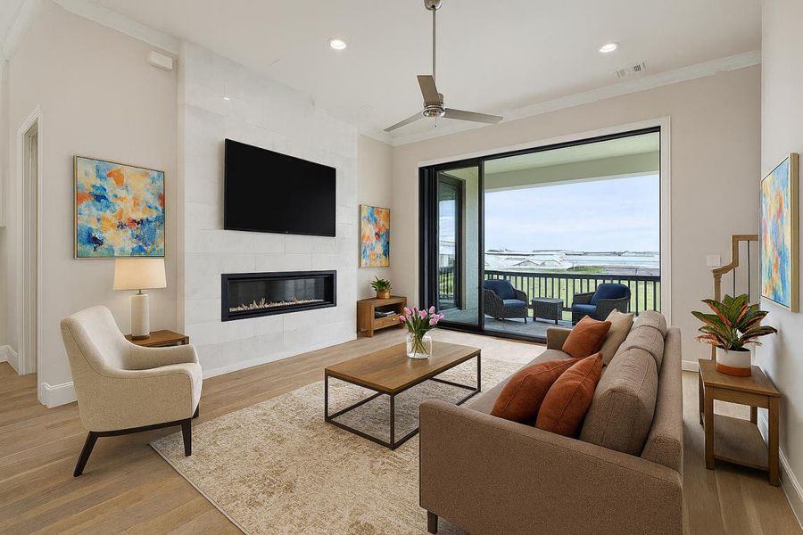 Furnished interior in a model home at Timbergrove Green in Houston (Image 8).