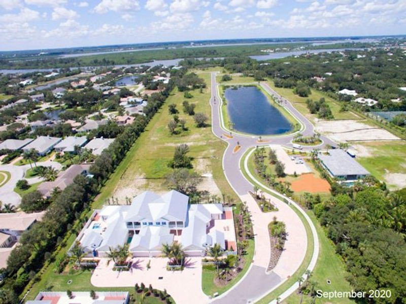 Aerial view of the The Strand community in Vero Beach, FL, showing layout and nearby surroundings (Image 53).
