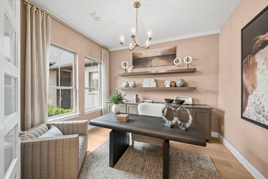 Furnished interior in a model home at Mustang Lakes in McKinney (Image 11).