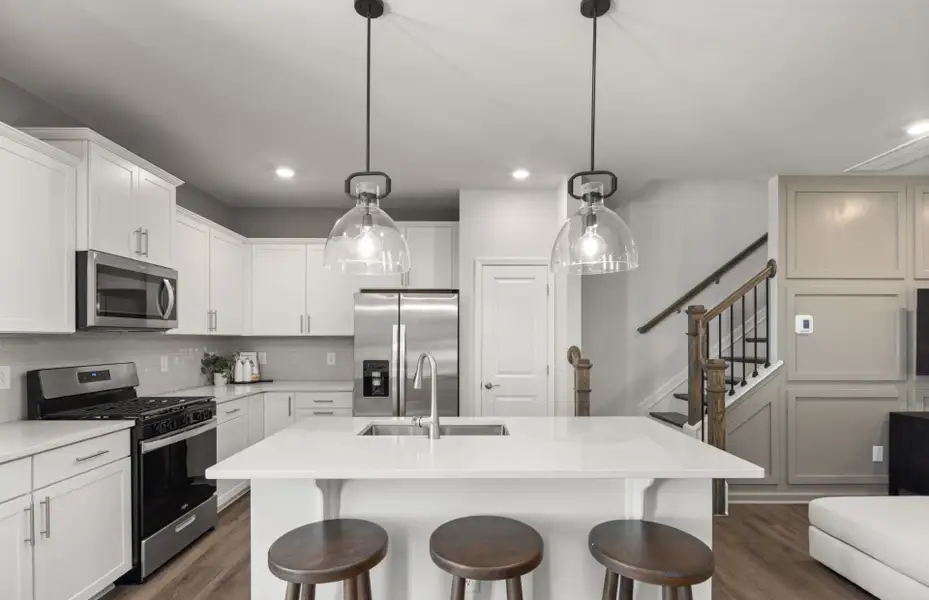 Poets Walk new construction community in Whitsett, NC open floor plan with large kitchen islands