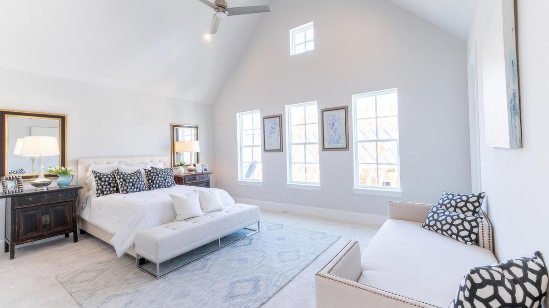 Furnished interior in a model home at Upper East River in Houston (Image 17).