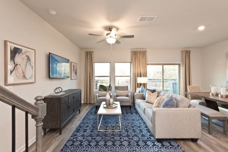 Furnished interior in a model home at Brooks Lake in Loganville (Image 4). Furnished interior in a model home at Brooks Lake in Loganville (Image 4).