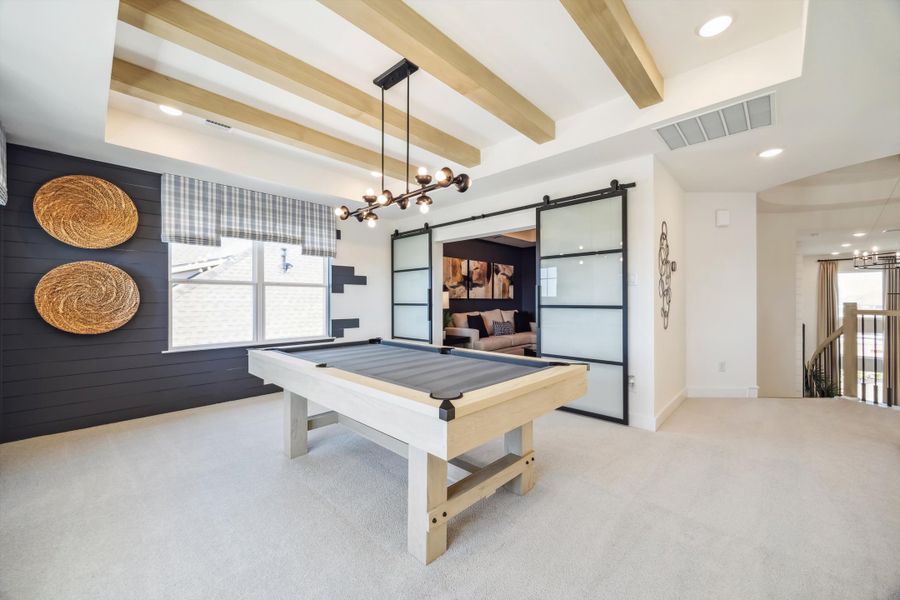 Furnished interior in a model home at Brookewater - 55' in Rosenberg (Image 18).