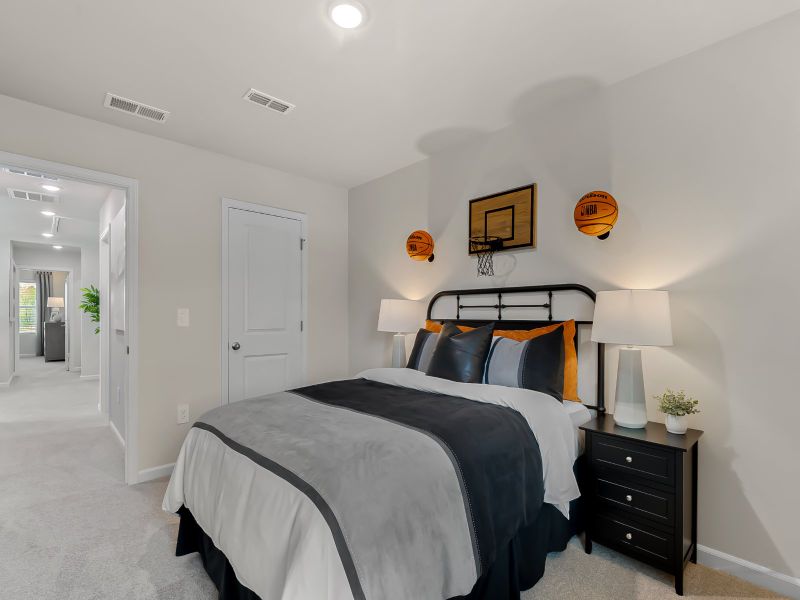 Furnished interior in a model home at The Rows at Buffaloe Reserve in Raleigh (Image 20).