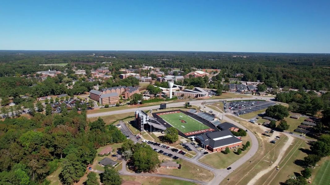 Aerial view of the Leander Lee Preserve community in Lillington, NC, showing layout and nearby surroundings (Image 10). Aerial view of the Leander Lee Preserve community in Lillington, NC, showing layout and nearby surroundings (Image 10).