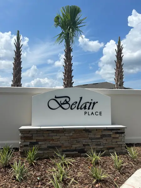 A beautifully landscaped entrance with vibrant greenery at Belair Place by Starlight Homes (Sanford, FL). A beautifully landscaped entrance with vibrant greenery at Belair Place by Starlight Homes (Sanford, FL).