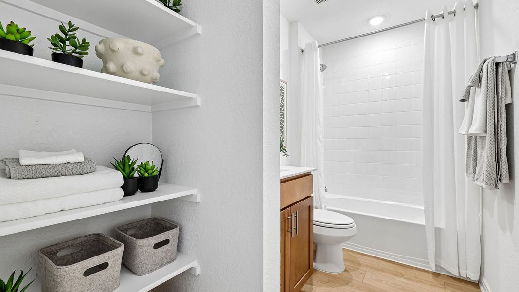 Furnished interior in a model home at Revelry in Del Valle (Image 38). Furnished interior in a model home at Revelry in Del Valle (Image 38).