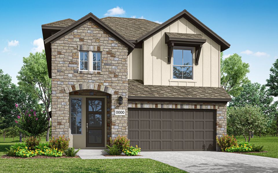 Front exterior of a home in the Terrace Collection at Lariat community, located in Liberty Hill, TX (Image 16).
