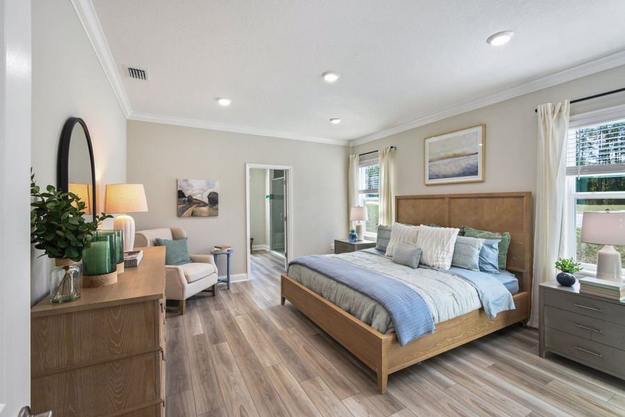 Furnished interior in a model home at Cape Coral Signature in Cape Coral (Image 9). Furnished interior in a model home at Cape Coral Signature in Cape Coral (Image 9).