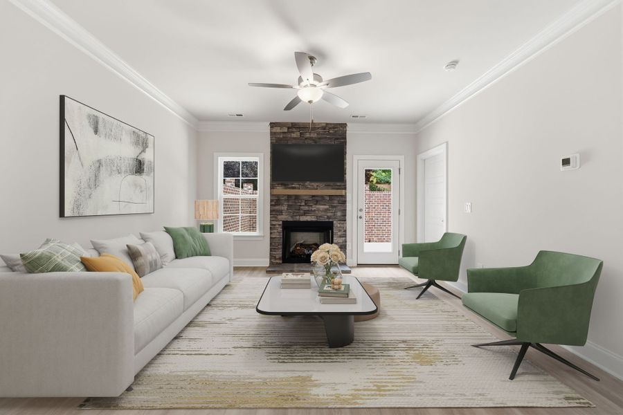 Furnished interior in a model home at Hudson Way in Whitsett (Image 6).