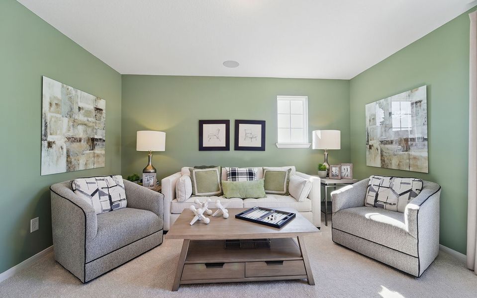 Furnished interior in a model home at Windrose Green in Angleton (Image 72).