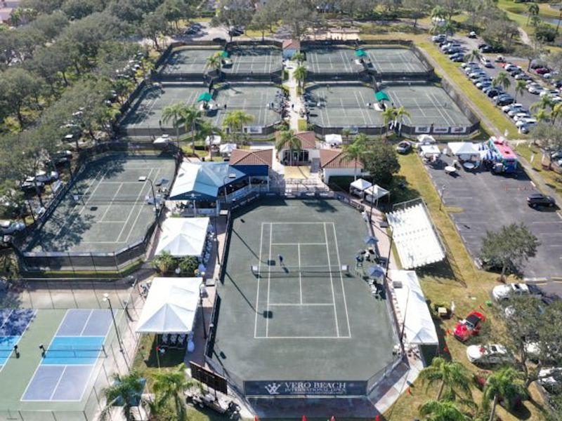 Aerial view of the The Falls at Grand Harbor community in Vero Beach, FL, showing layout and nearby surroundings (Image 33).