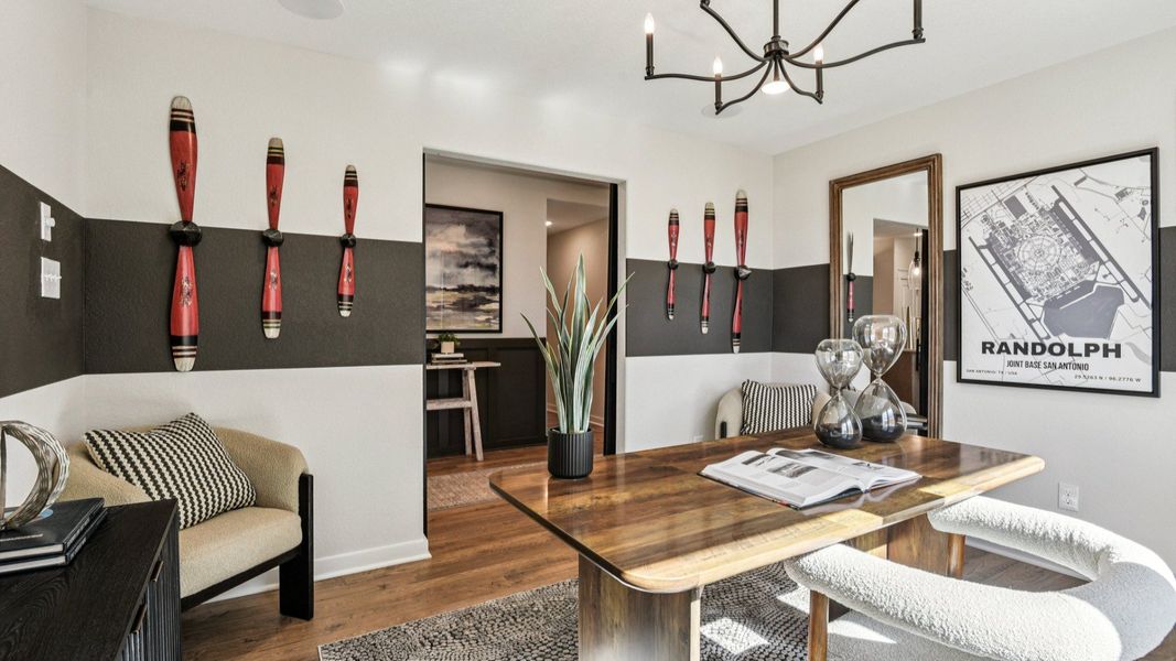 Dedicated Office Space with Black Modern Chandelier Lighting Dedicated Office Space with Black Modern Chandelier Lighting