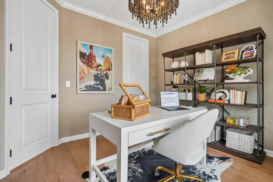 Furnished interior in a model home at South Lake Townes at Flowers Plantation in Clayton (Image 40).