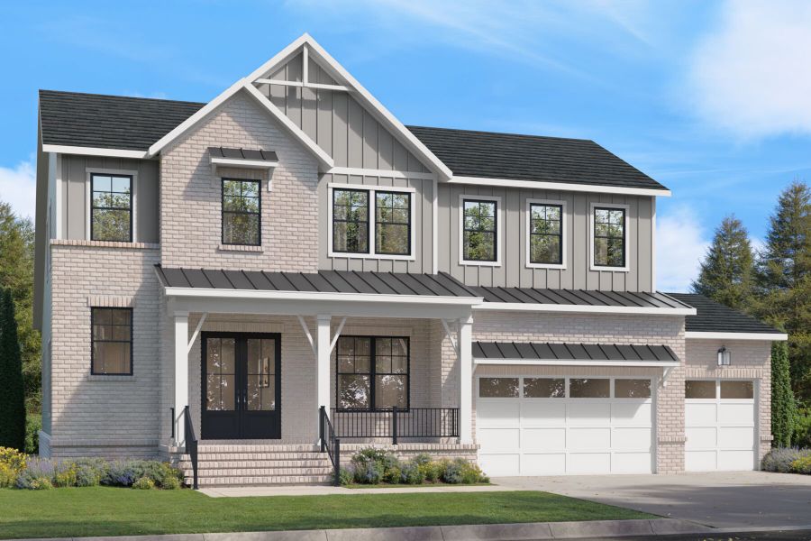 Davenport Elevation B - Farmhouse with 3-Car Garage Davenport Elevation B - Farmhouse with 3-Car Garage