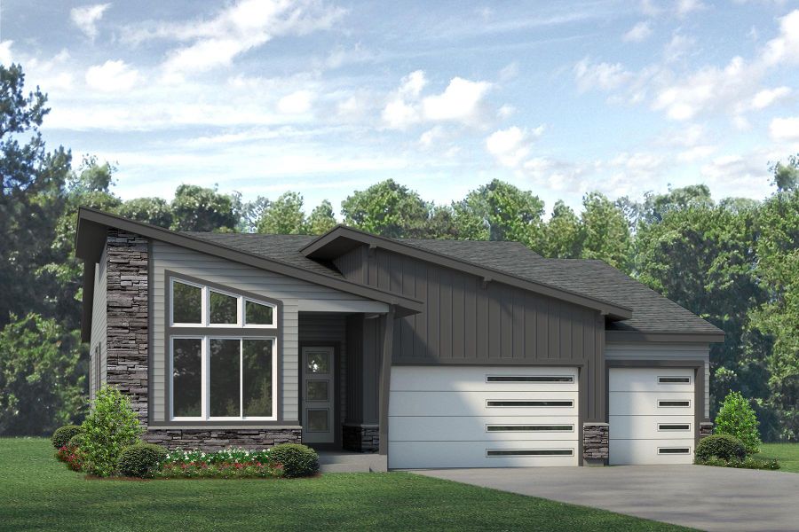 Front exterior of a home in the Highlands Preserve community, located in Mead, CO (Image 16).