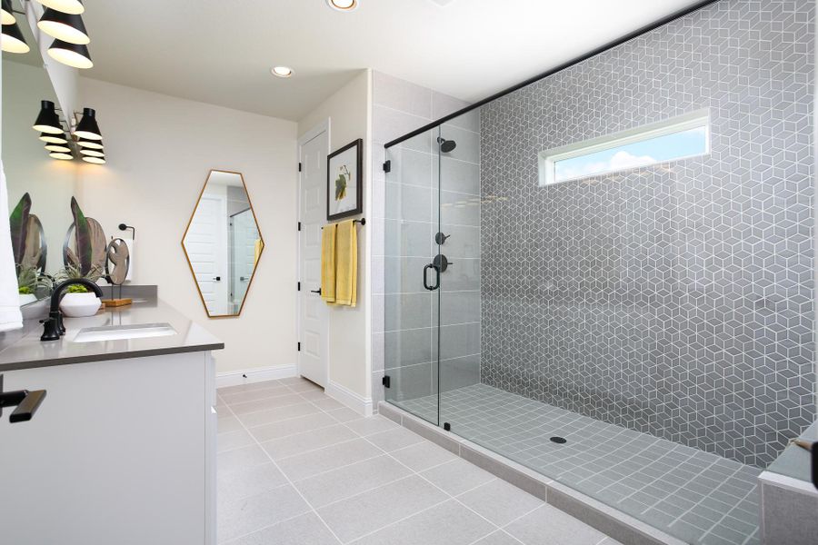 Furnished interior in a model home at Casetta Ranch in Kyle (Image 12).