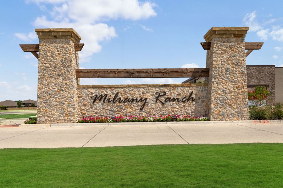 Entrance to the Milrany Ranch community in Melissa, TX, featuring signage and landscaping (Image 17).
