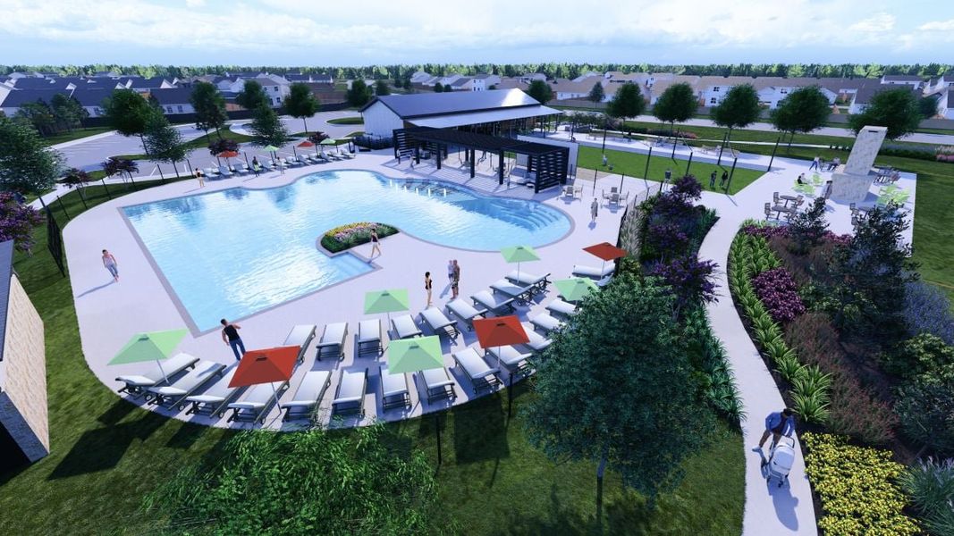 A large swimming pool. A large swimming pool.