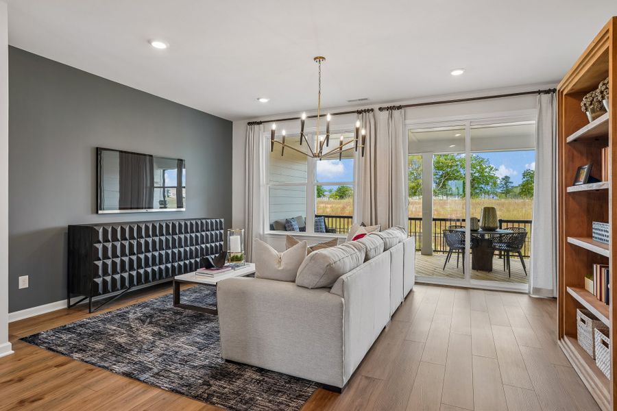 Furnished interior in a model home at South Lake Townes at Flowers Plantation in Clayton (Image 52).