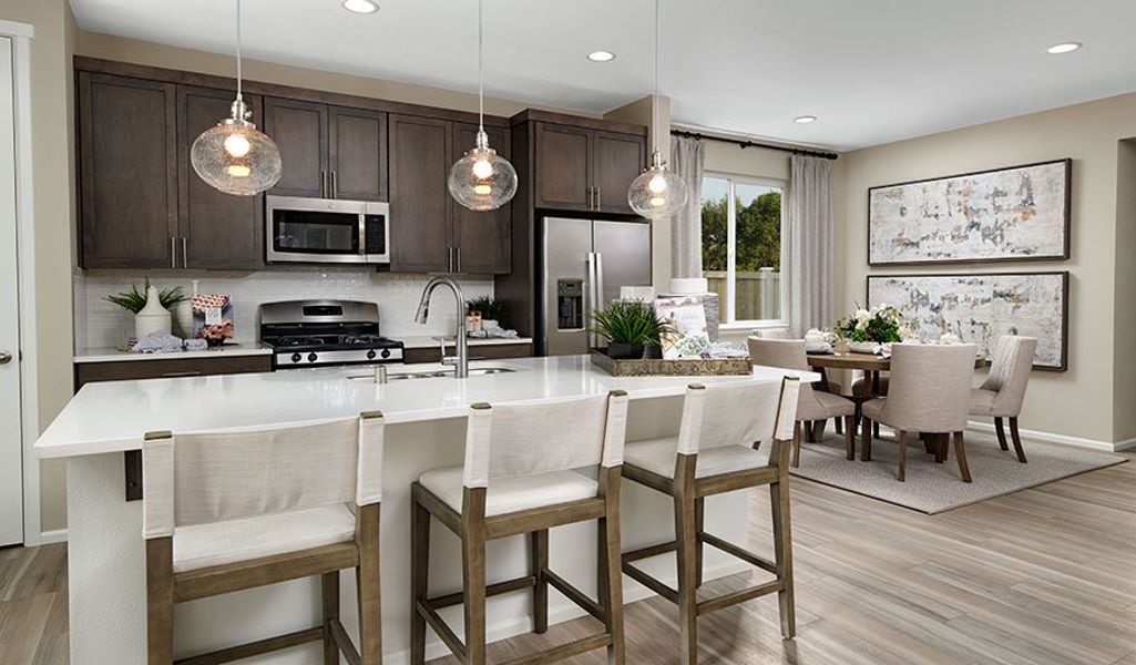Furnished interior in a model home at Seasons at Old Vail in Vail (Image 6).