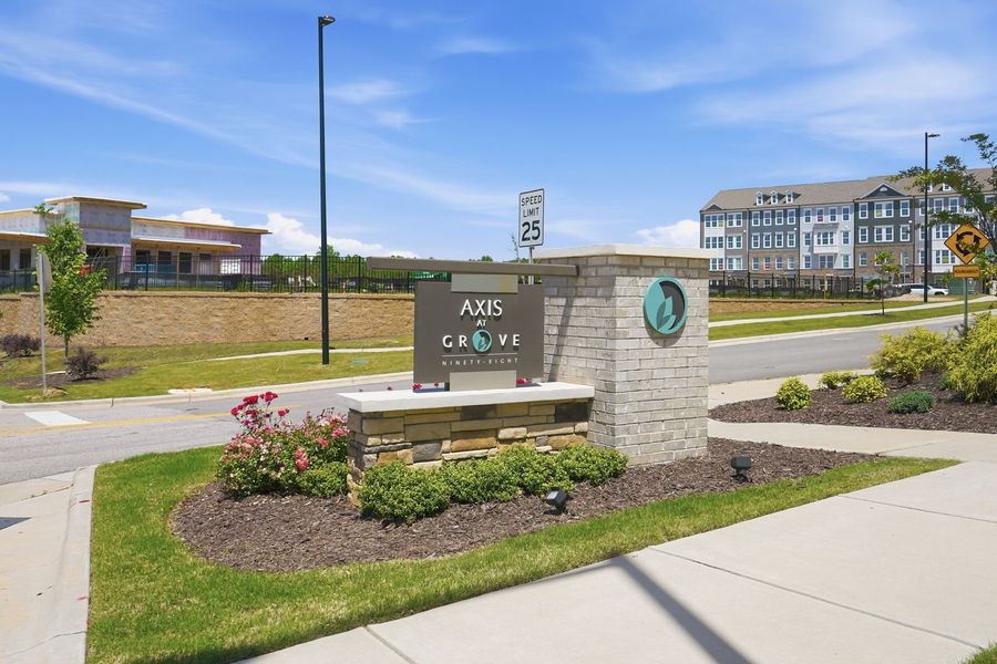 Entrance to the Grove 98 community in Wake Forest, NC, featuring signage and landscaping (Image 17).