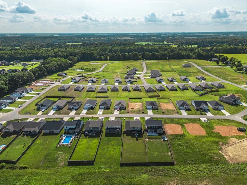 Aerial view of the Bailey Park community in Fayetteville, TN, showing layout and nearby surroundings (Image 13).