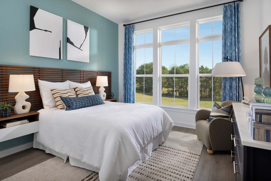 Furnished interior in a model home at The River District – Excursion Collection in Charlotte (Image 16).