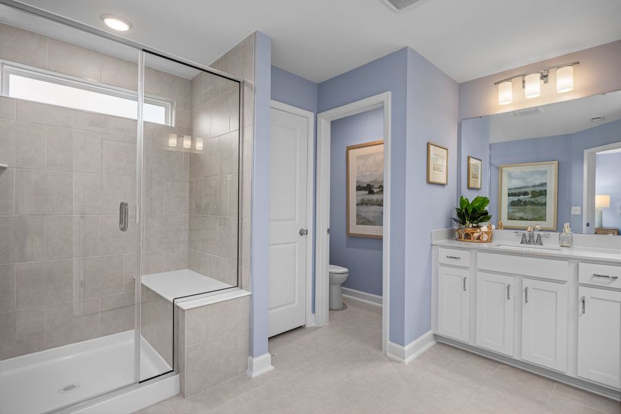Furnished interior in a model home at Gregory Village Townhomes in Lillington (Image 37).