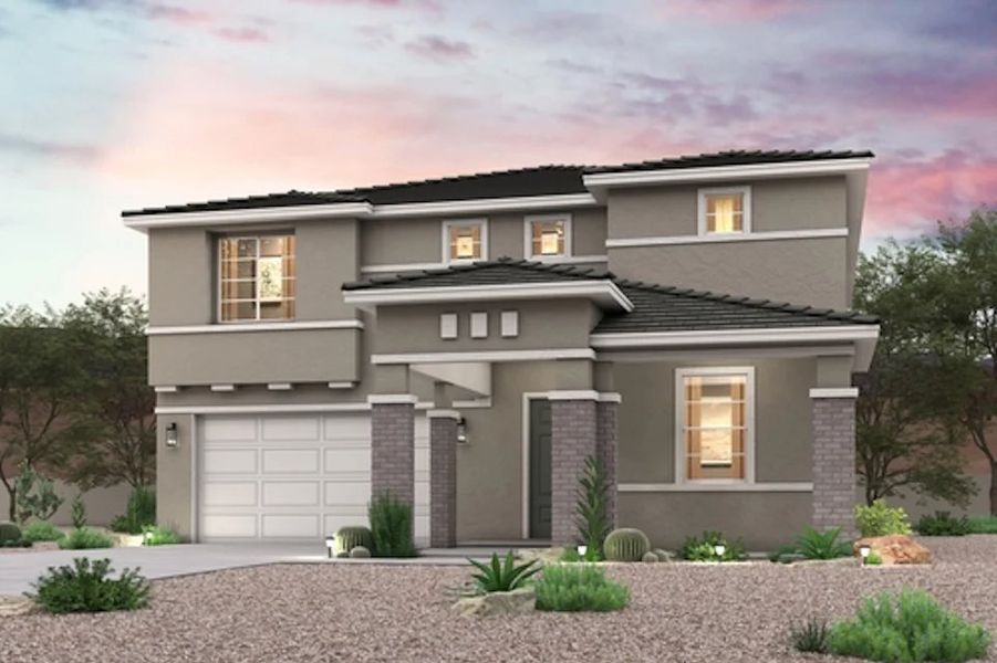 Front exterior of a home in the The Foothills Collection at Rancho Vista community, located in Sun City, AZ (Image 27).