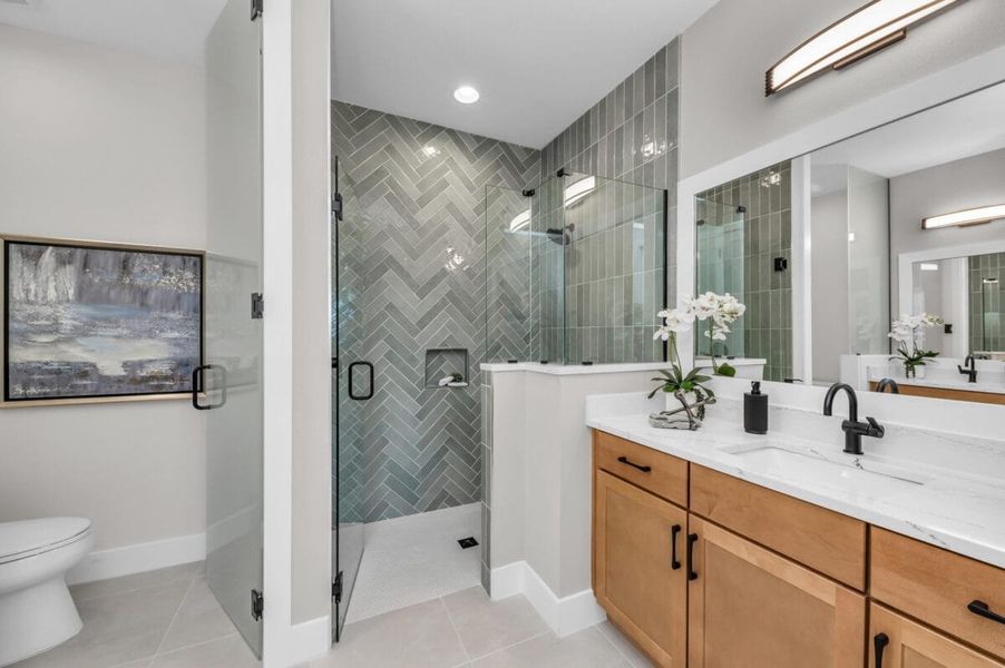 Furnished interior in a model home at Reflection Villas at Watercolor Place in Bradenton (Image 107).
