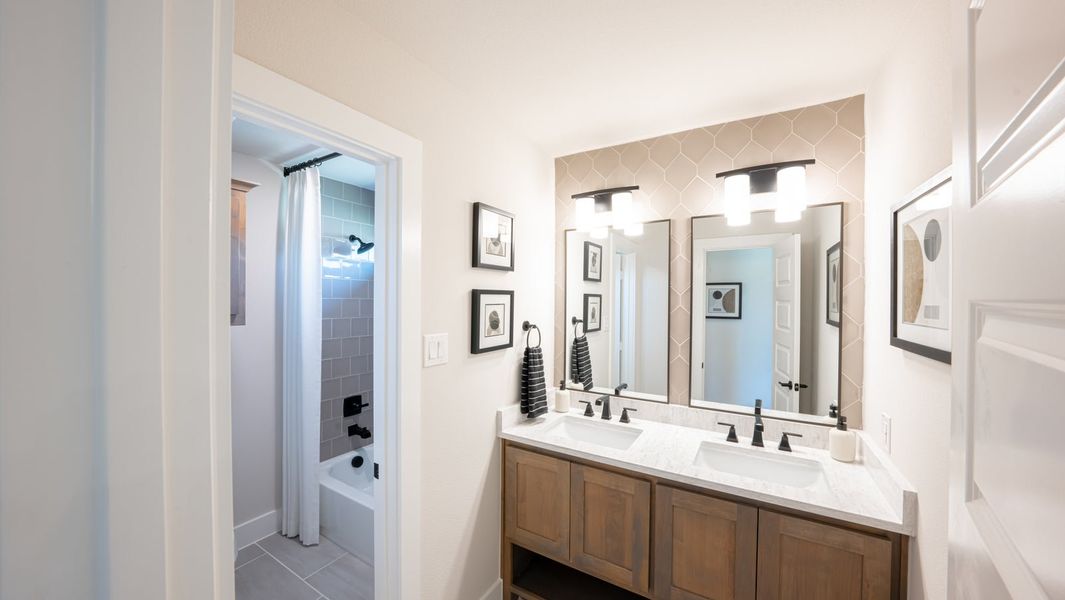 Furnished interior in a model home at Pecan Hill in McKinney (Image 18).