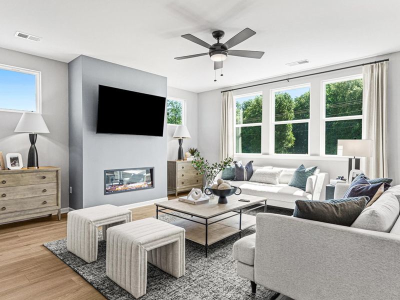 Furnished interior in a model home at The Bluffs in Canton (Image 3). Furnished interior in a model home at The Bluffs in Canton (Image 3).