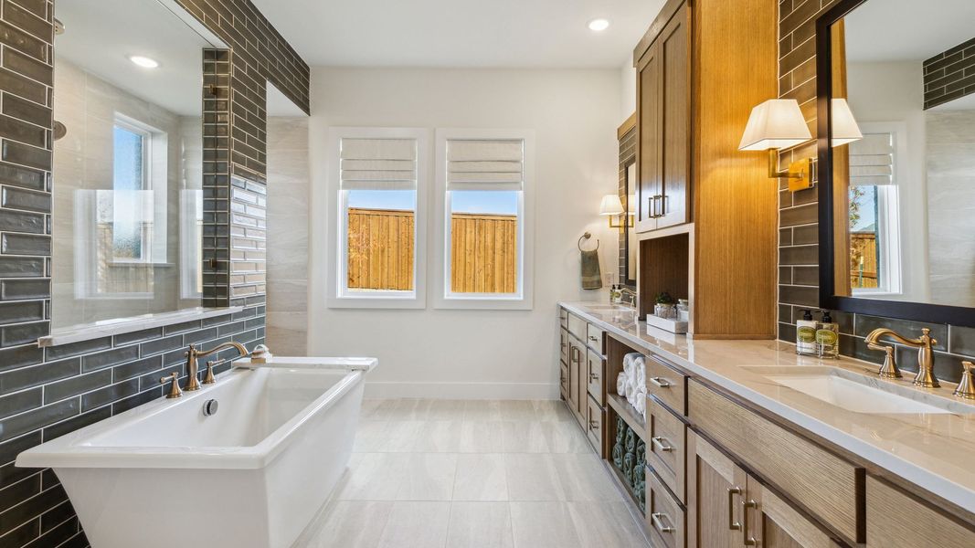 Furnished interior in a model home at The Reserve at Watters in Allen (Image 29).