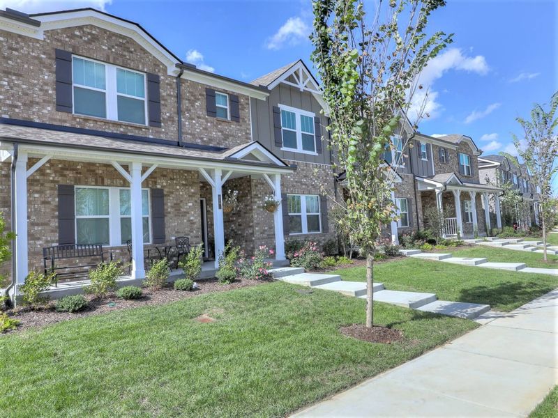 Charming townhome streetscapes line the streets at West End Station.