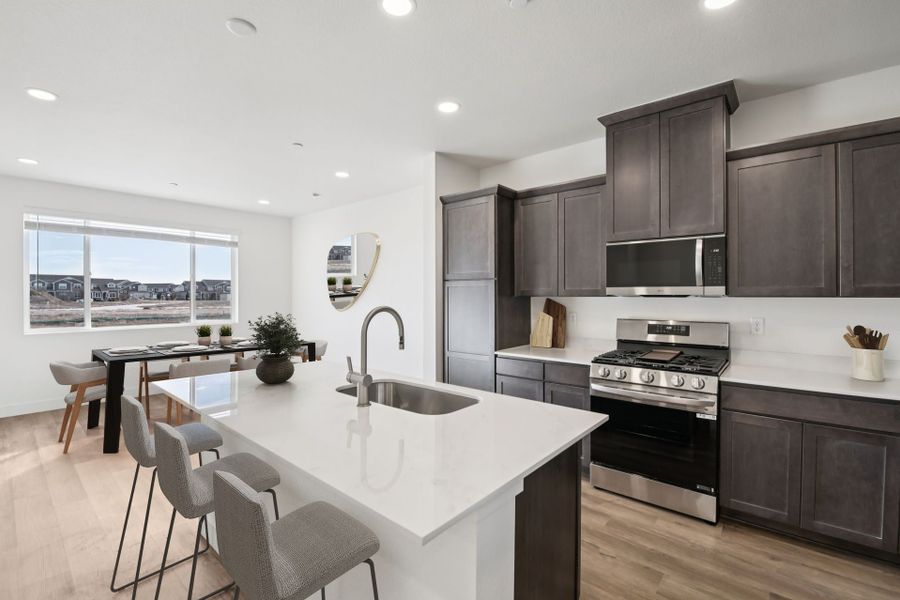 Furnished interior in a model home at Timnath Ranch Townhomes in Timnath (Image 33).
