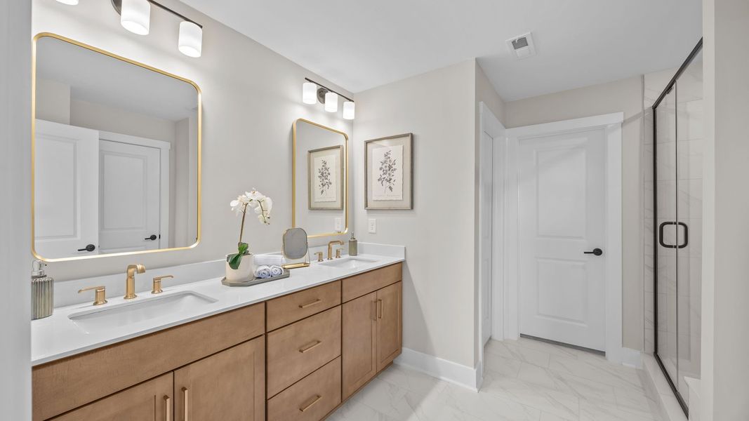 Furnished interior in a model home at Farms at Bellingham in Mooresville (Image 26).