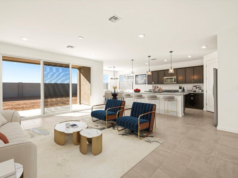 Furnished interior in a model home at Entrada Signature Series in Tolleson (Image 9). Furnished interior in a model home at Entrada Signature Series in Tolleson (Image 9).