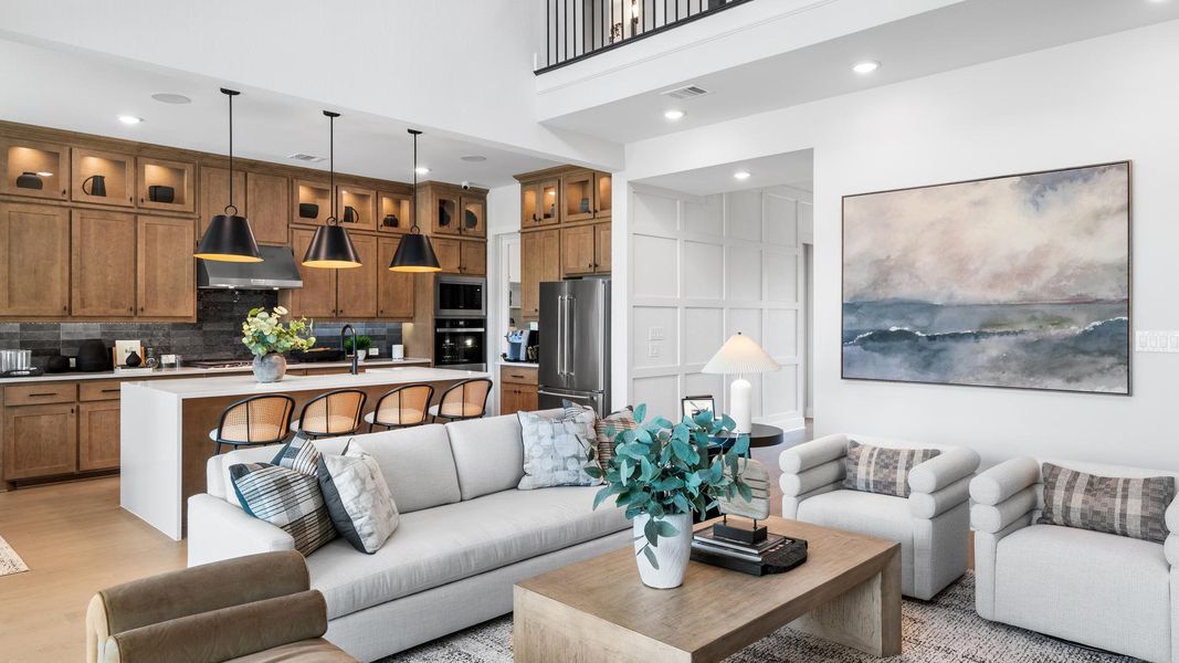 Soaring two-story great rooms