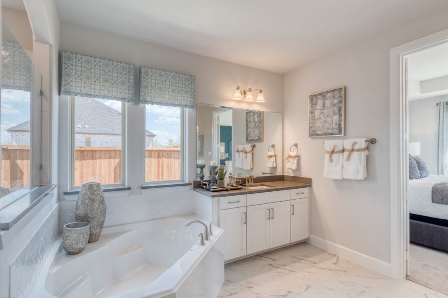Furnished interior in a model home at Lovers Landing in Forney (Image 14).