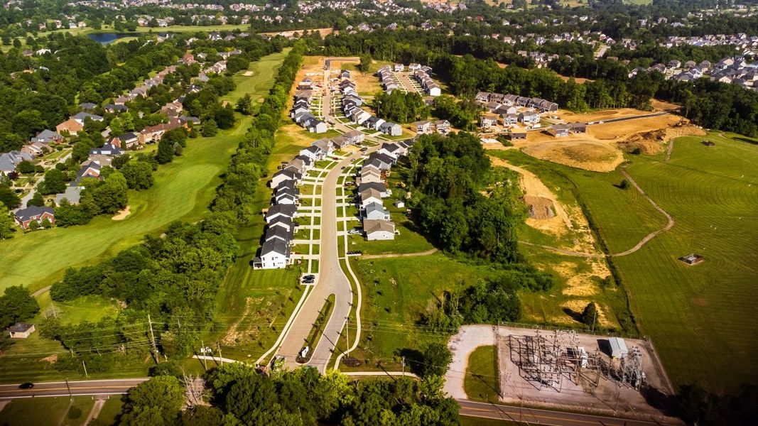 Aerial view of the Bridle Run community in Louisville, KY, showing layout and nearby surroundings (Image 13).
