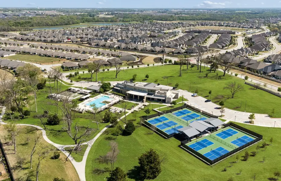 Aerial view of courts