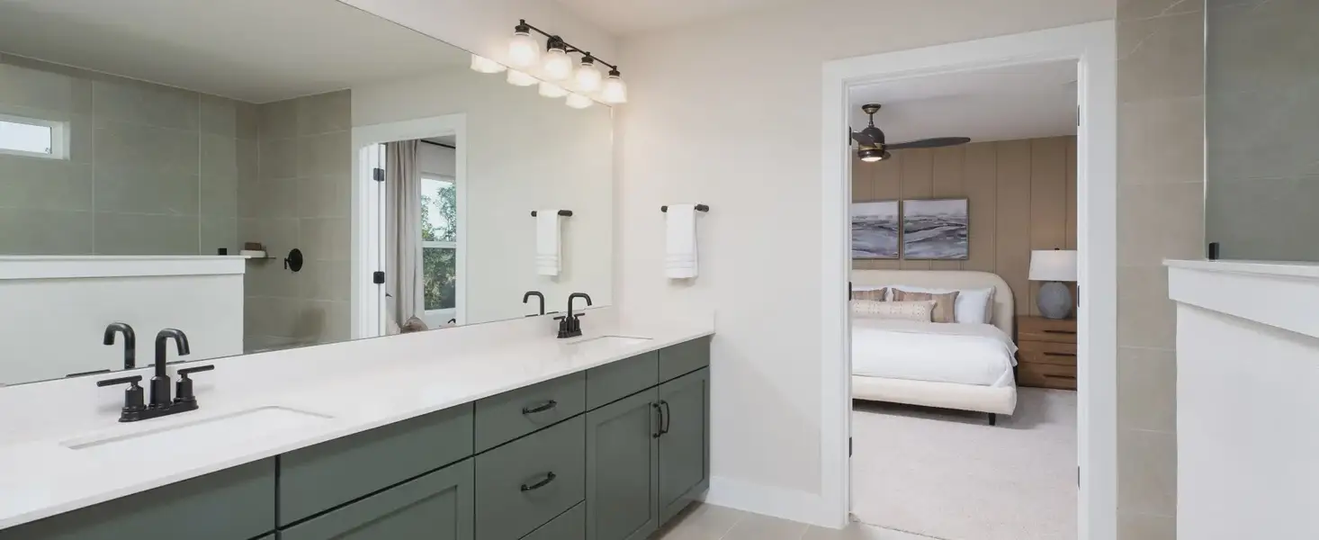 Furnished interior in a model home at Berry Creek Highlands in Georgetown (Image 8).