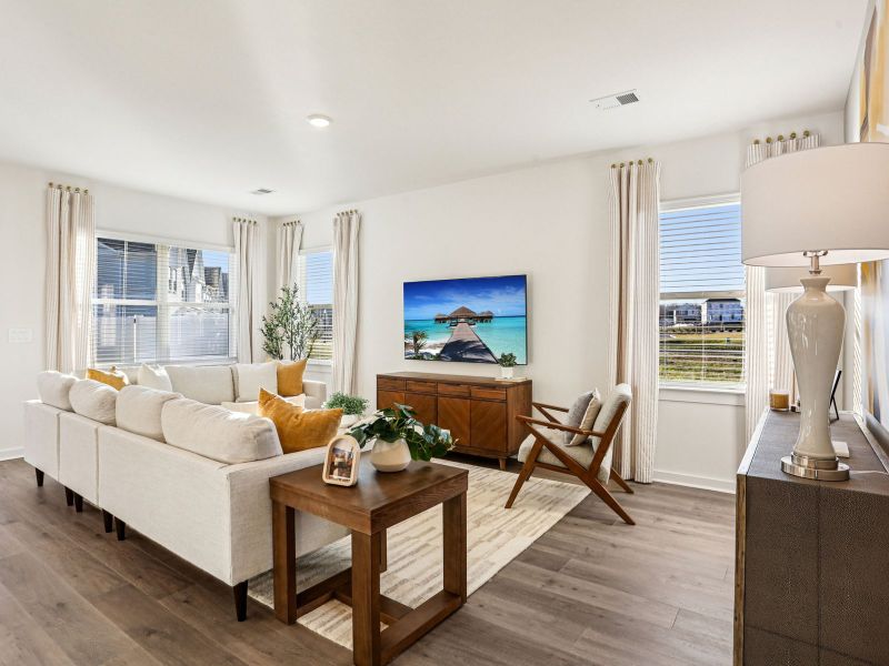 Furnished interior in a model home at Greystone - Vista Townhomes in Smyrna (Image 9).