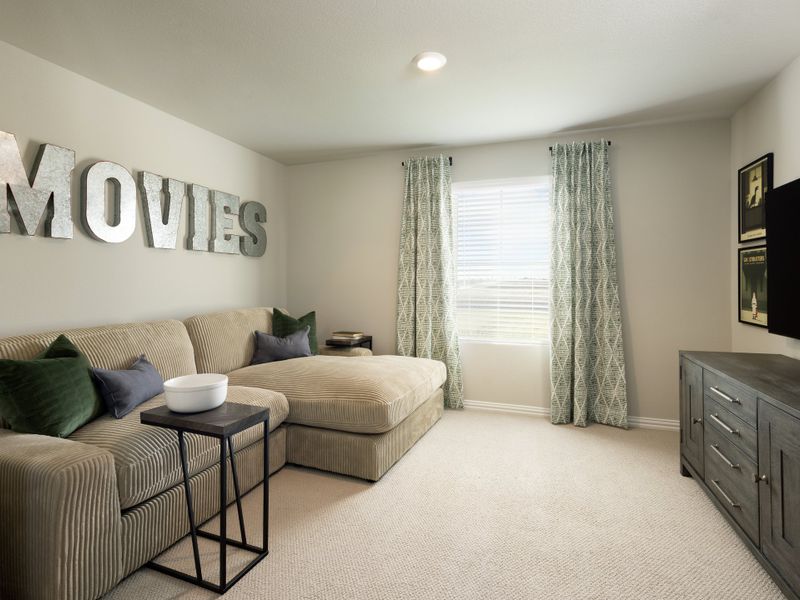 Furnished interior in a model home at Parks at Foster Crossing - Signature Series in Anna (Image 7). Furnished interior in a model home at Parks at Foster Crossing - Signature Series in Anna (Image 7).