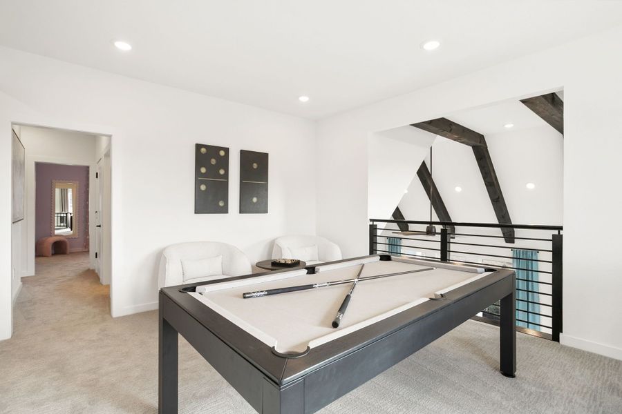 Furnished interior in a model home at Lily Creek at Sutton Fields in Aubrey (Image 67).