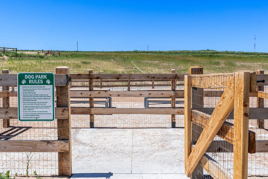 Resident pups can enjoy off-leash playtime at the community Dog Park.